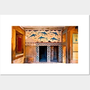 Minoan Dolphins of Knossos Posters and Art